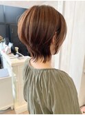 福山人気ショートウルフマロンベージュ10代20代30代イルミナ秋冬