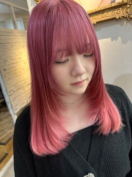 ティグルフォーヘア(TIGRE for hair) 顔周りレイヤー×ピンク