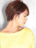 ショート・ボブ/丸顔/前髪あり/絶壁解消/30代/40代/50代/くびれ