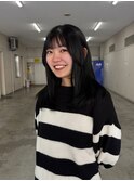 イメチェン/ミディアムレイヤー/暗髪/トーンダウン/ダークトーン