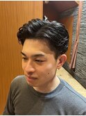 銀座　理容室　七三スタイル　ナチュラルパーマ
