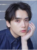 渋谷フェザーパーマフェザーショート大人刈り上げセンターパート