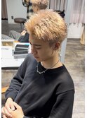 MEN'S HAIR/スパイキーショート/ハイトーン/アップバング