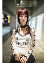 キジ(KIJI)&nbsp;レイヤーボブ/ミニボブ/レッド/ワインレッド/ワイドバング