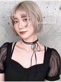 韓国風フェイスレイヤーボブ×ブロンドカラー