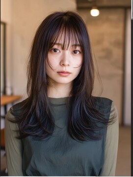 ケシキ 表参道 原宿(kesiki.) ミディアムレイヤー顔周りレイヤーハッシュカット韓国へア