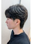 毛流れフェザー×センターパート　大人のリバースパーマ