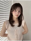 博多美容室/ワンホンレイヤー/ミディアムヘア/顔周りカット