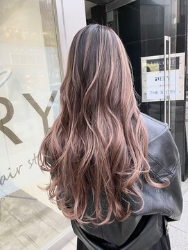 ワンスタイル(One style) コントラストバレイヤージュ ピンクベージュ