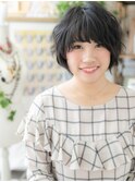 くせ毛風大人かわいい黒髪ボブショートa志木20代30代40代