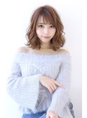 オリーブカラーハイライトカラー小顔セミウェットウェーブ