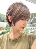 30代40代大人女性/前髪ありショートボブ/ショートヘア/髪質改善