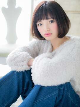 モッズ ヘア 福岡姪浜店(mod's hair) mod's姪浜/ミルクティーピンク前下がり美髪切りっぱなしボブh