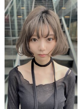 クーエフー(coo et fuu) オリーブベージュ　ニュアンスパーマ　ワンカールボブmori