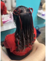 リエラ 新宿(RIERA)&nbsp;エクステで髪ハート　ハーフツイン