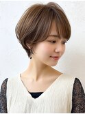 丸みショート 美人ショート 丸みボブ くびれヘア 赤み消し 30代