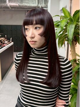アルバム 銀座(ALBUM GINZA) ロング前髪カット似合わせカットダークアッシュ_F1410