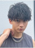 シャドウパーマアクティブマッシュ刈り上げツーブロック