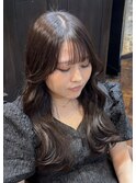 小顔サイドバング×セミロングレイヤー