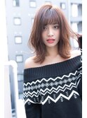 大人 美髪小顔 ミディアム ナチュラル ブラウン
