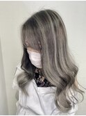 バレイヤージュ/ハイライト/ホワイトアッシュ/シルバーカラー