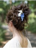 カジュアル華やかに★カールアップスタイル★早朝ヘアセット