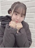 どんな場面でも合う編み込みツイン団子＊まゆ
