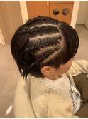 キッズダンスアレンジ/ショートヘアアレンジ/裏編み込み