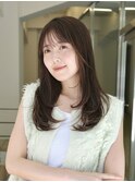 ◆レイヤーカットロング/オリーブベージュ/オリーブカラー/銀座
