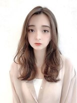 ロングレイヤーグレージュカラーブリーチなし透明感20代30代銀座