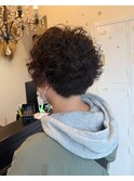 大人可愛い/秋冬マッシュショート/ランダムパーマ/メンズライク