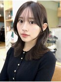 20代30代40代◎前髪パーマ韓国風巻きくすみベージュお団子ヘア