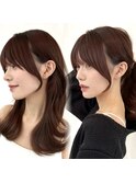 20代30代40代◎前髪パーマ韓国風巻きくすみベージュお団子ヘア