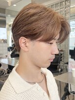 オリーブベージュメンズミルクティーベージュシースルーマッシュ