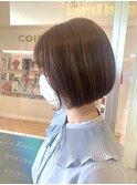 ミニボブ×透明感ブラウン