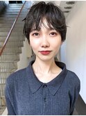 大人ショート/ショートパーマ/黒髪ショート