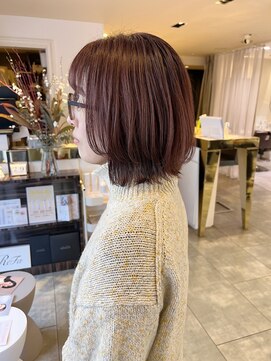 ほんのりピンクカラー/枚方美容室/大阪美容室