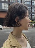 ボブパーマ/くせ毛風パーマ/切りっぱなしボブ