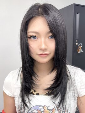 ユニークノベル 中央林間(unique novel) 黒髪レイヤー海外レイヤーハッシュカットバタフライレイヤー