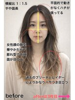 サンク(thank)&nbsp;【白髪ぼかし】ハイライト、オリーブベージュ×重レイヤーロング