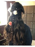 袴ハーフアップ