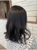 伸ばしかけロング☆黒髪カラー
