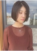 大人ボブ+カーキグレー