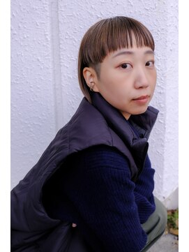 インプレッション(impression produced by LA’BO) 【札幌/impression佐藤】ワイドバングぱっつんボブ/白髪ぼかし