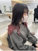 グラデーションカラーピンク/ケアブリーチデザイン裾カラー/