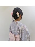 浴衣着付けとヘアセット　ゆるふわアップ