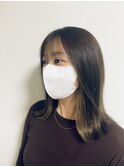【外ハネミディアム】【イヤリングカラー】【ハイライト】