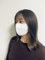 ビューティドレッセヤマノ 池袋パルコ(Beauty Dresse YAMANO)&nbsp;【外ハネミディアム】【イヤリングカラー】【ハイライト】