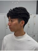 メンズマッシュ刈り上げ波巻きツイストスパイラルパーマ北千住