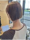 20代30代ミニボブココアブラウン小顔美肌ストレート丸み